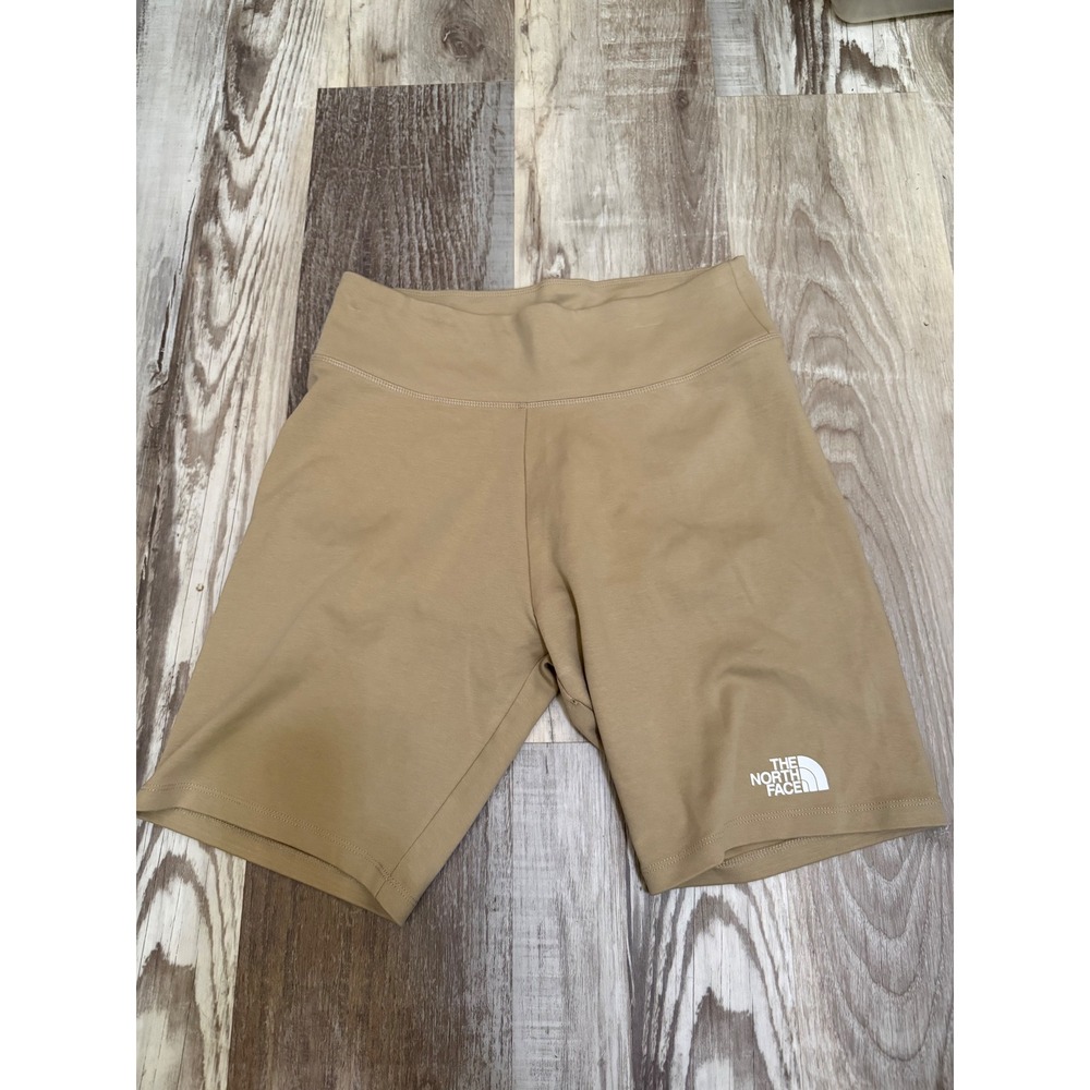 The North Face Womens High Waisted Biker Shorts Flax Tan XL NF0A7SU3 NEW